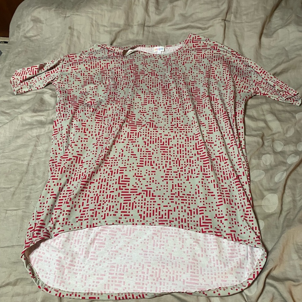 LuLaRoe Red and Pink Patterned Tunic